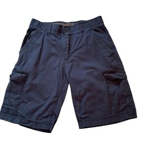 WearFirst Mens Navy Blue Ripstop Cargo Shorts Size 32 Cotton Stretch